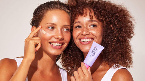 Naked Sundays CabanaMilk mineral SPF50 – silky zinc fluid applied to skin