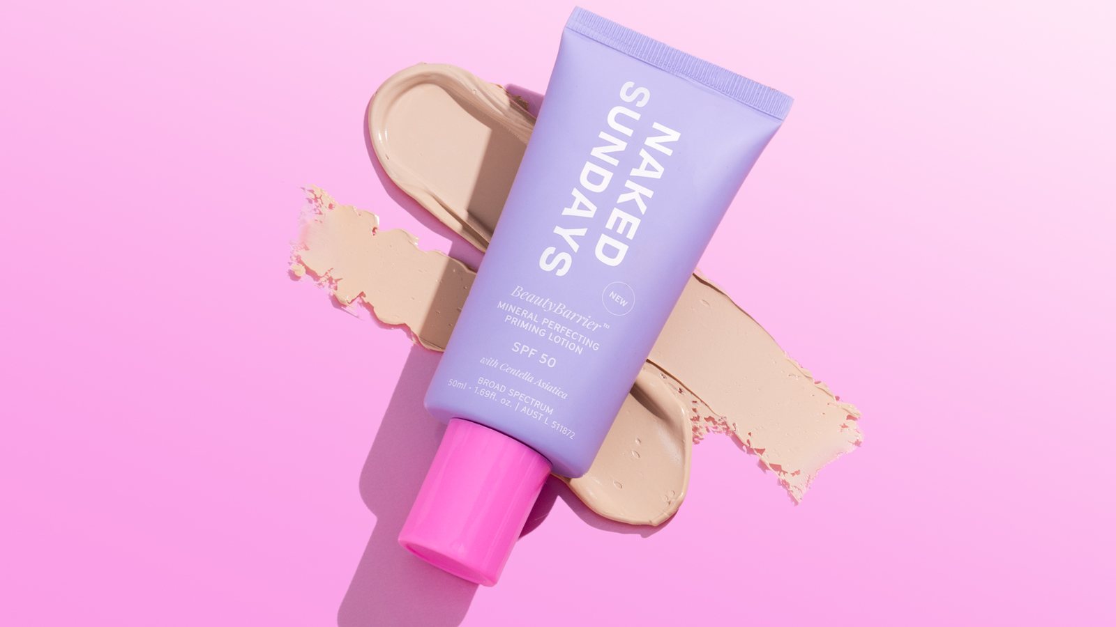 Water gel sunscreen vs lotion – texture swatch with Naked Sundays SPF50