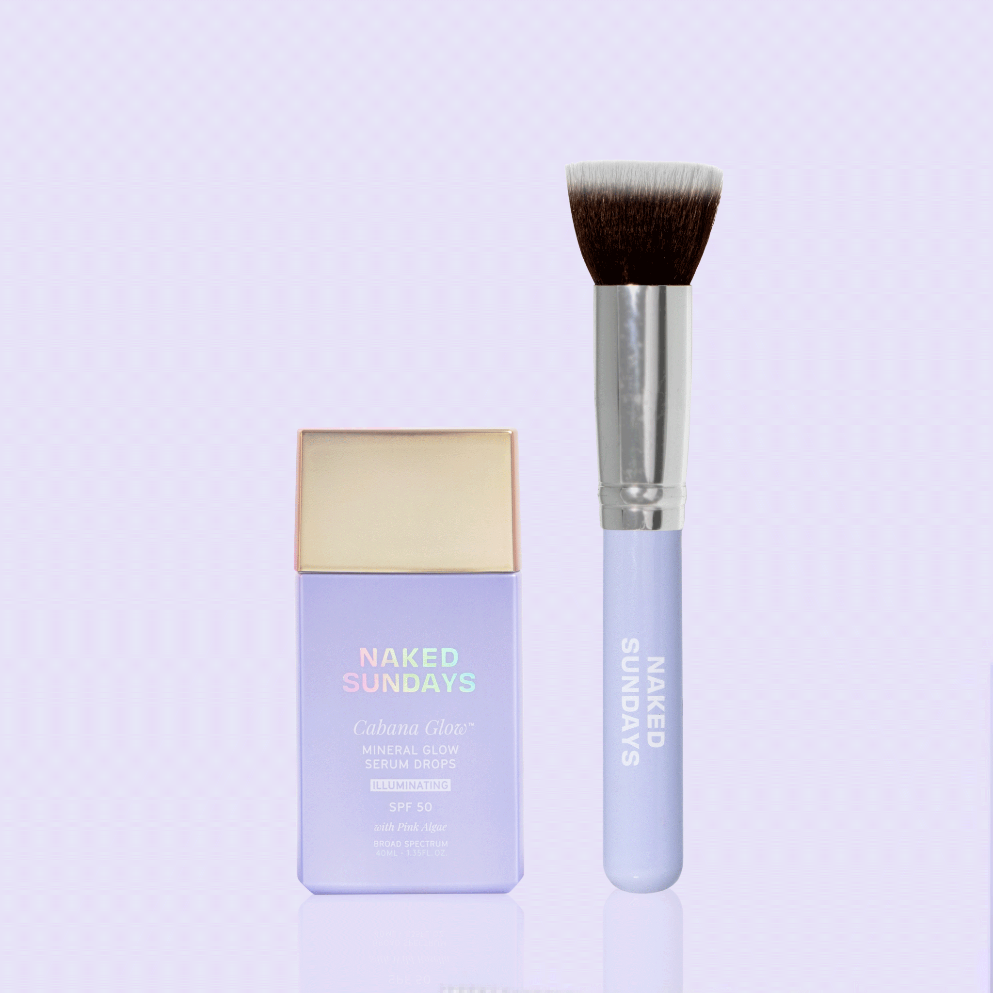 CabanaGlow™ SPF50 Mineral Glow Serum Drops PLUS Brush - Naked Sundays USA
