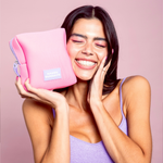 Luxe Pink Neoprene Purse model
