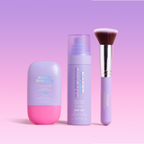 Naked Sundays products sitting on a pink and purple gradient background