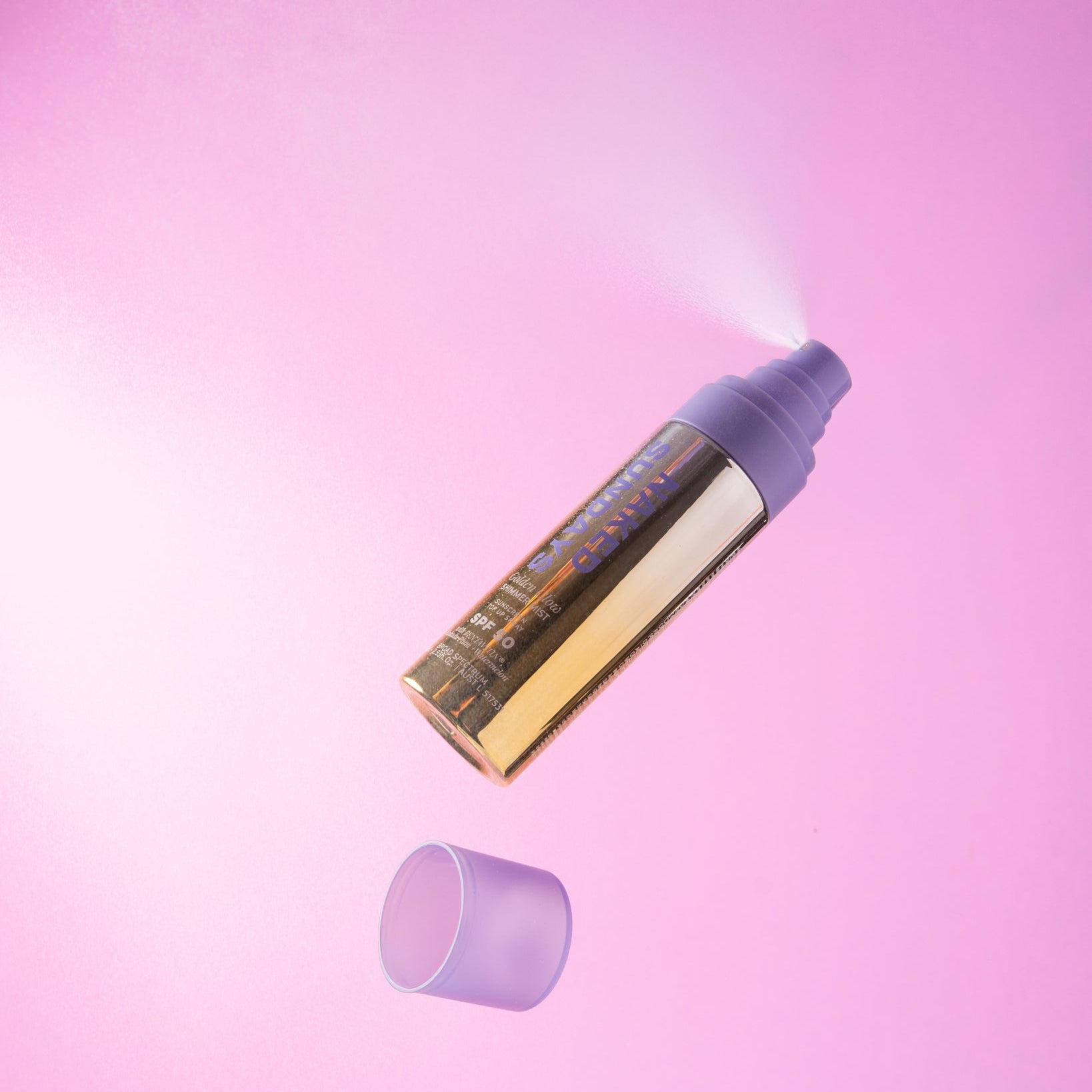 Golden Glow Shimmer Mist Setting Spray SPF50 – Naked Sundays USA