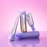 SPF + Beauty products with 'Naked Sundays' branding on a pink background