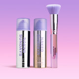 CabanaClear & Cabanaclear and holo brush with 'Naked Sundays' branding on a pink background
