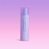 Naked Sundays Glow Mist SPF50 bottle on a gradient purple background