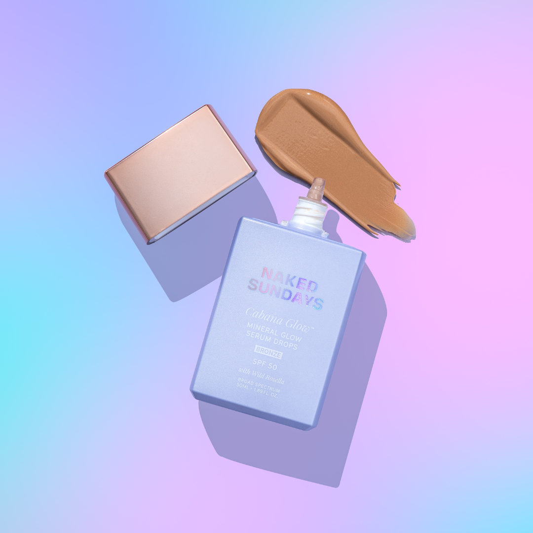 CabanaGlow™ SPF50 Mineral Glow Serum Drops PLUS Brush - Naked Sundays USA