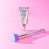 BeautyScreen Tube and Holographic brush by Naked Sundays on a pink background