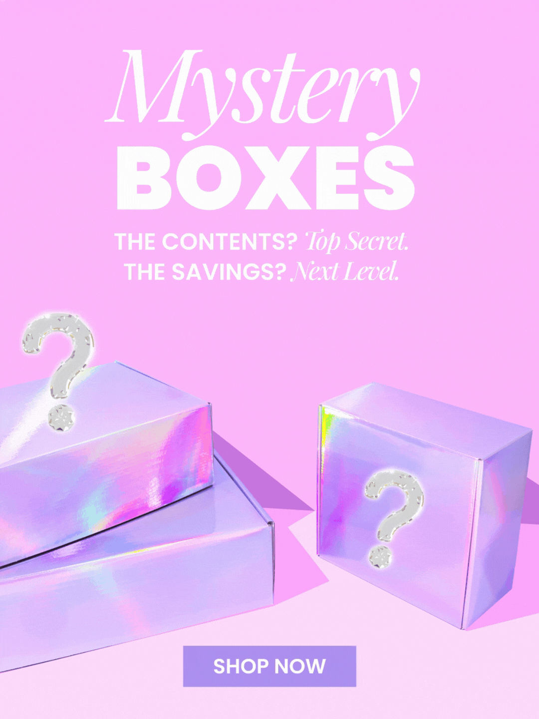 A promotional banner for Naked Sundays Mystery Boxes