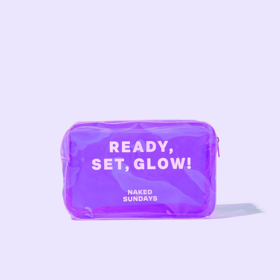 Neon Purple Ready Set Glow! Makeup Bag   Naked Sundays USA