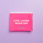 Live, Laugh, Wear SPF Makeup Bag   Naked Sundays USA