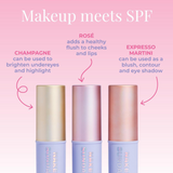 SPF50 Sheer Glow Balm Sticks Trio Set (Rosé, Champagne, Espresso Martini)